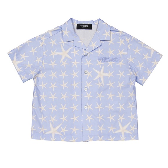 Versace Kids Stella Marina Cotton Poplin Shirt